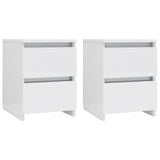 NNEVL Bedside Cabinets 2 pcs High Gloss White 30x30x40 cm Engineered Wood