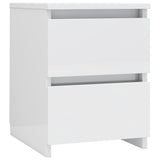 NNEVL Bedside Cabinets 2 pcs High Gloss White 30x30x40 cm Engineered Wood