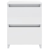 NNEVL Bedside Cabinets 2 pcs High Gloss White 30x30x40 cm Engineered Wood