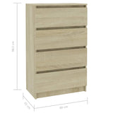 NNEVL Sideboard Sonoma Oak 60x35x98.5 cm Engineered Wood