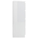 NNEVL Sideboard High Gloss White 60x35x98.5 cm Engineered Wood