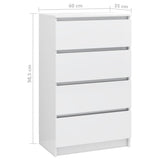 NNEVL Sideboard High Gloss White 60x35x98.5 cm Engineered Wood