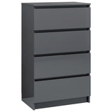 NNEVL Sideboard High Gloss Grey 60x35x98.5 cm Engineered Wood