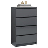 NNEVL Sideboard High Gloss Grey 60x35x98.5 cm Engineered Wood