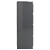 NNEVL Sideboard High Gloss Grey 60x35x98.5 cm Engineered Wood