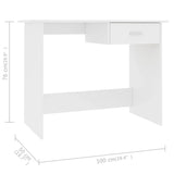 NNEVL Desk White 100x50x76 cm Chipboard