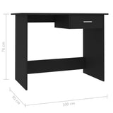 NNEVL Desk Black 100x50x76 cm Chipboard