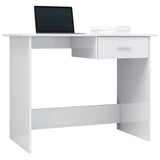 NNEVL Desk High Gloss White 100x50x76 cm Chipboard