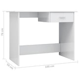NNEVL Desk High Gloss White 100x50x76 cm Chipboard