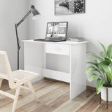 NNEVL Desk High Gloss White 100x50x76 cm Chipboard