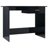 NNEVL Desk High Gloss Black 100x50x76 cm Chipboard
