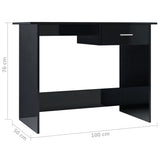 NNEVL Desk High Gloss Black 100x50x76 cm Chipboard