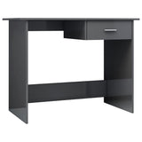 NNEVL Desk High Gloss Grey 100x50x76 cm Chipboard