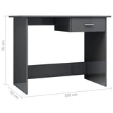 NNEVL Desk High Gloss Grey 100x50x76 cm Chipboard