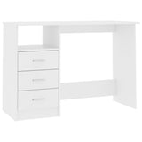 NNEVL Desk with Drawers White 110x50x76 cm Chipboard