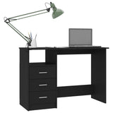 NNEVL Desk with Drawers Black 110x50x76 cm Chipboard