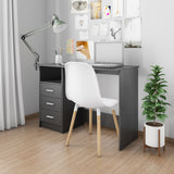 NNEVL Desk with Drawers Black 110x50x76 cm Chipboard