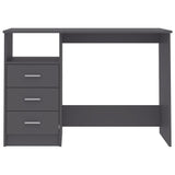 NNEVL Desk with Drawers Grey 110x50x76 cm Chipboard