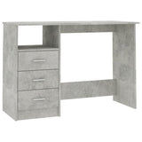 NNEVL Desk with Drawers Concrete Grey 110x50x76 cm Chipboard