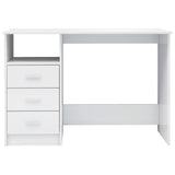 NNEVL Desk with Drawers High Gloss White 110x50x76 cm Chipboard