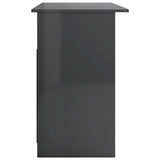 NNEVL Desk with Drawers High Gloss Grey 110x50x76 cm Chipboard