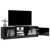 NNEVL TV Cabinet High Gloss Black 120x30x35.5 cm Chipboard