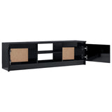 NNEVL TV Cabinet High Gloss Black 120x30x35.5 cm Chipboard