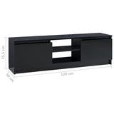 NNEVL TV Cabinet High Gloss Black 120x30x35.5 cm Chipboard