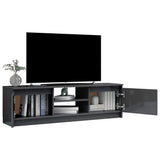NNEVL TV Cabinet High Gloss Grey 120x30x35.5 cm Chipboard