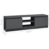 NNEVL TV Cabinet High Gloss Grey 120x30x35.5 cm Chipboard