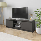 NNEVL TV Cabinet High Gloss Grey 120x30x35.5 cm Chipboard