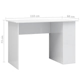 NNEVL Desk High Gloss White 110x60x73 cm Chipboard