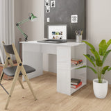 NNEVL Desk High Gloss White 110x60x73 cm Chipboard