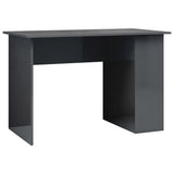 NNEVL Desk High Gloss Grey 110x60x73 cm Chipboard