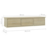 NNEVL Wall-mounted Drawer Shelf Sonoma Oak 88x26x18.5 cm Chipboard
