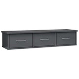 NNEVL Wall-mounted Drawer Shelf High Gloss Grey 88x26x18.5 cm Chipboard