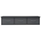 NNEVL Wall-mounted Drawer Shelf High Gloss Grey 88x26x18.5 cm Chipboard