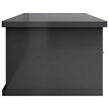 NNEVL Wall-mounted Drawer Shelf High Gloss Grey 88x26x18.5 cm Chipboard