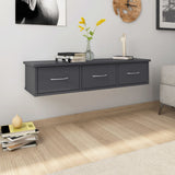 NNEVL Wall-mounted Drawer Shelf High Gloss Grey 88x26x18.5 cm Chipboard