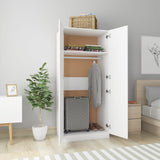 NNEVL Wardrobe White 80x52x180 cm Chipboard