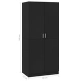 NNEVL Wardrobe Black 80x52x180 cm Chipboard