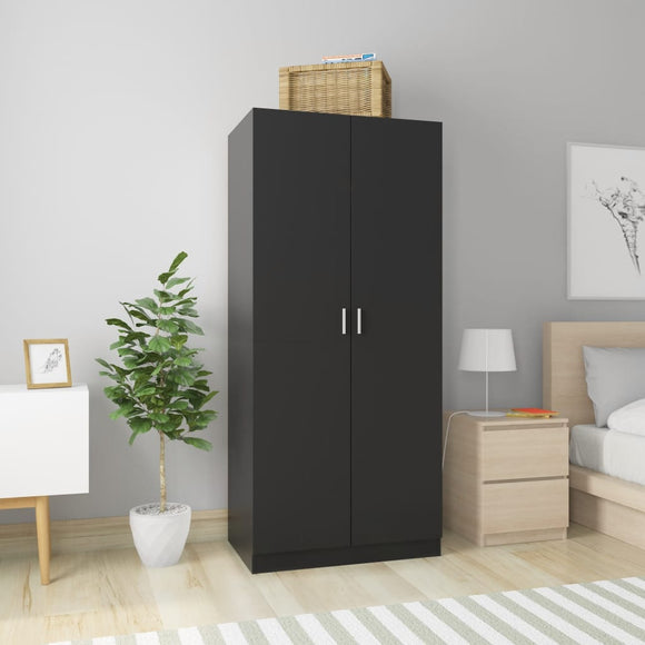 NNEVL Wardrobe Black 80x52x180 cm Chipboard