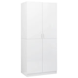 NNEVL Wardrobe High Gloss White 80x52x180 cm Chipboard