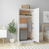 NNEVL Wardrobe High Gloss White 80x52x180 cm Chipboard