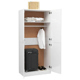 NNEVL Wardrobe High Gloss White 80x52x180 cm Chipboard