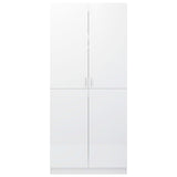 NNEVL Wardrobe High Gloss White 80x52x180 cm Chipboard