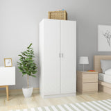 NNEVL Wardrobe High Gloss White 80x52x180 cm Chipboard