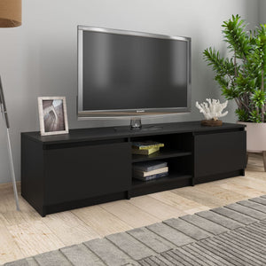 NNEVL TV Cabinet Black 140x40x35.5 cm Chipboard