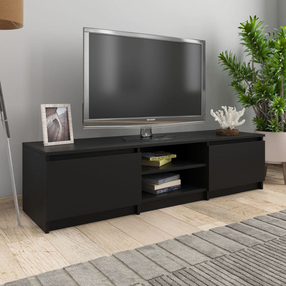 NNEVL TV Cabinet Black 140x40x35.5 cm Chipboard