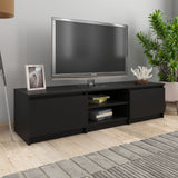NNEVL TV Cabinet Black 140x40x35.5 cm Chipboard